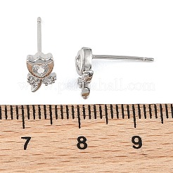 Boucles d'oreilles puces en laiton Shegrace serties de micro-pavés de zircone cubique&nbsp;XGRQ4N571-707P