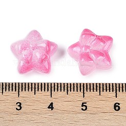透明スプレーペイントガラスビーズ  ちょう結びに主演  淡いバイオレットレッド  14x15x7mm  穴：1.2mm&nbsp;LS-GLAA-H035-02C