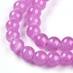 Perles rondes en verre imitation jade&nbsp;DGLA-Q021-6mm-23