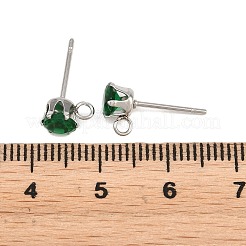Accesorios para pendientes de acero inoxidable 304 con micropavé de circonita cúbica&nbsp;STAS-H240-56P-05