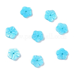 天然淡水シェルビーズ  染め  花  ライトスカイブルー  10x10.5x2mm  穴：1.2mm&nbsp;SHEL-C001-15A