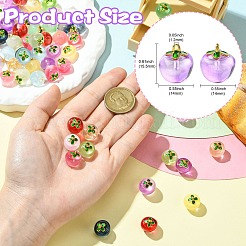 60 шт. 12-х цветные прозрачные стеклянные подвески в форме яблока&nbsp;DGLA-CJ0001-03