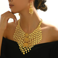 Роскошные комплекты из ожерелий и серег с кисточками из цветочного сплава для женщин&nbsp;FJ5818