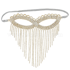 Маска для глаз с кисточками из цепочек из сплава страз для женщин&nbsp;AJEW-WH20006-209G