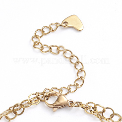 Pulseras de acero inoxidable 304 de 3 hebra&nbsp;BJEW-L673-016-G
