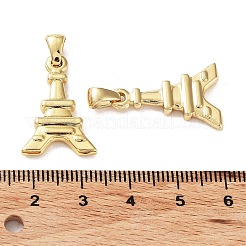 304ステンレスペンダント  エッフェル塔の魅力  ゴールドカラー  24x15x3mm  穴：5.5x3mm&nbsp;STAS-P329-08G
