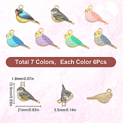 42 шт. 7 цвета подвески из сплава с распылительной печатью&nbsp;ENAM-SC0005-47