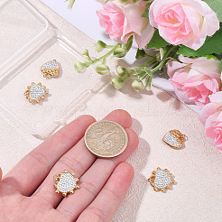 6 Stück 2 Stile 304 Edelstahl und handgefertigte Polymer Clay Kristall Strass Anhänger&nbsp;STAS-BBC0009-30