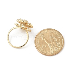 Вращающиеся открытые манжеты-кольца для женщин с клевером&nbsp;RJEW-R007-02G