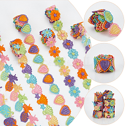 7 шт. 7 стиля радужной полиэстеровой вышитой кружевной отделки&nbsp;OCOR-WR0003-76