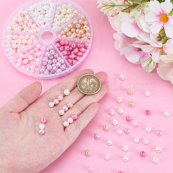 296 шт. 8-цветные стеклянные бусины-жемчужины с перламутровым покрытием HY-HY0001-07B