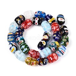 Ручной работы millefiori стеклянные бусины нитки LAMP-T022-18