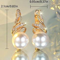 Серьги-кольца из латуни с кристаллами и стразами FS-WG0005E-01