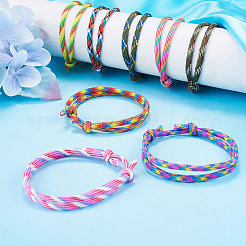 32 Stück 8 Stile Polyester & Spandex Kordel geflochtene Perlenarmbänder&nbsp;BJEW-TAC0066