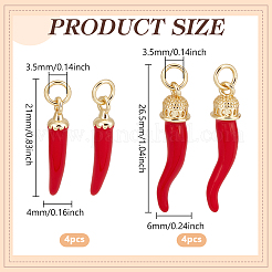 8 шт. 2 стиля латунных эмалевых подвесок KK-PH0012-72