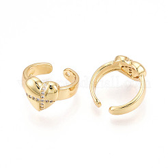 Латунные серьги-манжеты из прозрачного кубического циркония KK-T074-36G