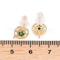 Латунные серьги с цирконом&nbsp;EJEW-A155-03D-G