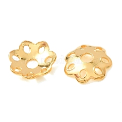 925スターリングシルバービーズキャップ  マルチ花弁  花  18KGP本金メッキ  5x1.2mm  穴：1.2mm  約50個/2g&nbsp;LS-STER-C007-03C-G