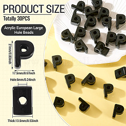 Perles européennes en acrylique&nbsp;OACR-TAC0013-14P