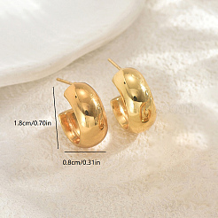 Простые серьги-гвоздики из нержавеющей стали в форме буквы С VU8878-1