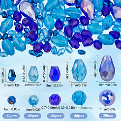280шт 5 стиля нити стеклянных бусин GLAA-SC0002-13
