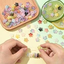 150 Stück handgefertigte transparente Bunte Malerei-Perlen&nbsp;GLAA-SZ0002-29