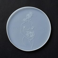 Тема дня матери плоская круглая чашка коврик силиконовые Молды&nbsp;DIY-I088-08