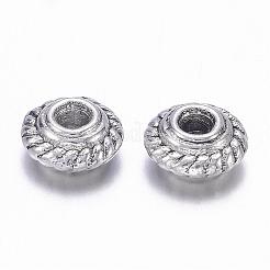 チベット風スペーサービーズ  アンティークシルバー  鉛フリーとニッケルフリー  5x3mm  穴：1.2mm&nbsp;X-LF0149Y-NF