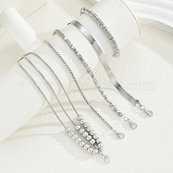 Ensemble de 5 bracelet en laiton et en plastique CCB&nbsp;WG3F23A-01