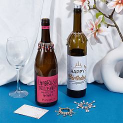 4 шт. латунные подвески для бокалов вина со стразами&nbsp;HJEW-OC00213