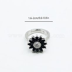 Verstellbare offene Manschettenringe aus Messing mit Mikropavé und Zirkonia für Damen&nbsp;YI2958-2