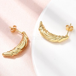 Серьги-гвоздики в форме луны из нержавеющей стали 304&nbsp;EJEW-P329-05G