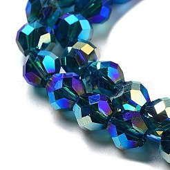 電気メッキガラスビーズセット  多面カット  双円錐形  マリンブルー  5.5~6x5mm  穴：1.2mm  約78~79個/連  15.35~15.55''（39~39.5センチメートル）&nbsp;GLAA-A014-02G