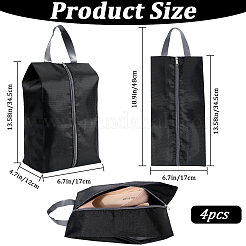 4 шт. прямоугольные водонепроницаемые сумки для хранения обуви из полиэфирной ткани на молнии с ручкой из искусственной кожи&nbsp;ABAG-GF0001-31