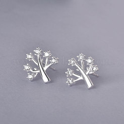 925 серьги-гвоздики в форме дерева из стерлингового серебра с микропаве из прозрачных кубических цирконий&nbsp;FS-WG69278-01