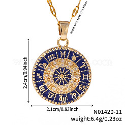 Элегантные латунные ожерелья с подвесками в виде созвездий из синей эмали с прозрачными кубическими цирконами для повседневного ношения и подарков на праздники&nbsp;IH8873-1