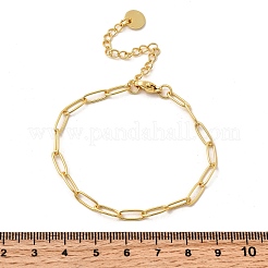 Браслеты-цепочки из латунных скрепок толщиной 3.5 мм&nbsp;BJEW-P358-01G