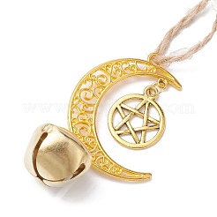 Pendentif lune en alliage avec décoration en forme d'étoile&nbsp;HJEW-JM02415-01