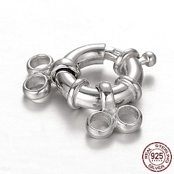 925 набор пружинных застежек из стерлингового серебра с родиевым покрытием STER-N014-31