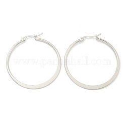Большие серьги-кольца из нержавеющей стали марки 304&nbsp;LS-EJEW-F105-18P