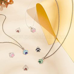 20 шт. 5-х цветные эмалевые подвески из нержавеющей стали 304&nbsp;STAS-UN0026-51