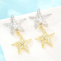 Boucles d'oreilles avec pendentif en laiton avec zircone cubique de micro pave&nbsp;EJEW-G471-29C-GP