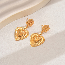 Винтажные серьги-гвоздики в форме сердца из сплава&nbsp;BF4834