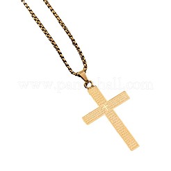 Religione croce 201 collane con ciondolo in acciaio inossidabile&nbsp;WG7EF33-02