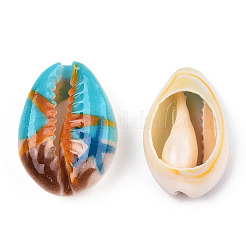 Perlas de concha de cowrie impresas&nbsp;X-SSHEL-T013-01C