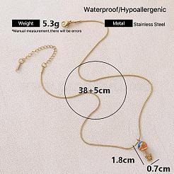 Colliers pendentifs sucette vintage en acier inoxydable émaillé de 30 mm avec nœud papillon pour femmes&nbsp;VD4670