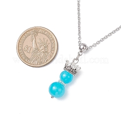 Женские ожерелья из нержавеющей стали 304 с подвеской в виде принца с короной&nbsp;NJEW-JN05447-03