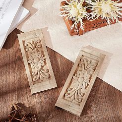 Artisanat d'applique onlay sculpté en bois massif naturel&nbsp;WOOD-FH0001-11