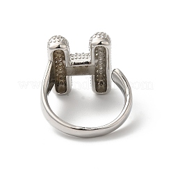 Открытое кольцо-манжета из латуни с надписью микро паве для женщин с прозрачным кубическим цирконием RJEW-N046-03H-P