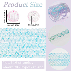 10 нить прозрачных стеклянных бусин градиентного цвета GLAA-SC0002-04E